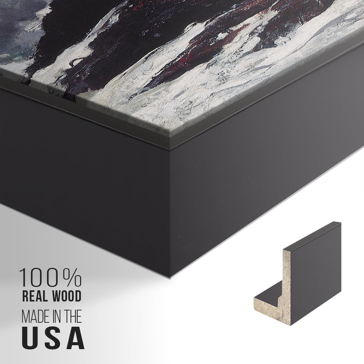 Vintage Landscape-XXXV By Wexford Home Framed in Black Wood Gallery Wrapped Canvas 17 in. x 25 in.