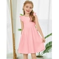 thumbnail image 4 of Arshiner Toddler Dress Girls Summer Ruffle Sleeve Backless Dresses Casual Sundress with Pockets, 4 of 6