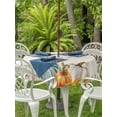 thumbnail image 2 of Outdoor Tablecloth with Umbrella Hole and Zipper, Orange White Pumpkin Fall Round Table Cloth 54 Inch Waterproof Tablecloth, Thanksgiving Floral Leaves Rustic Picnic Table Cover for Patio Camping, 2 of 7
