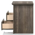 thumbnail image 6 of Furniture of America Chara Modern Wood 2-Drawer Nightstand with Open Top Shelf, Dark Gray, 6 of 14