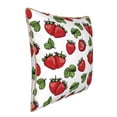 thumbnail image 2 of Xecao Hand Drawn Strawberry Print Soft Velvet Decorative Throw Pillow Covers, Square Cushion Cases for Bed, Sofa, Living Room, Car, and Indoor Outdoor Use-16"x16", 2 of 8