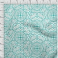 thumbnail image 3 of oneOone Viscose Chiffon Turquoise Blue Fabric Artistic Mandala Dress Material Fabric Print Fabric By The Yard 42 Inch Wide, 3 of 4