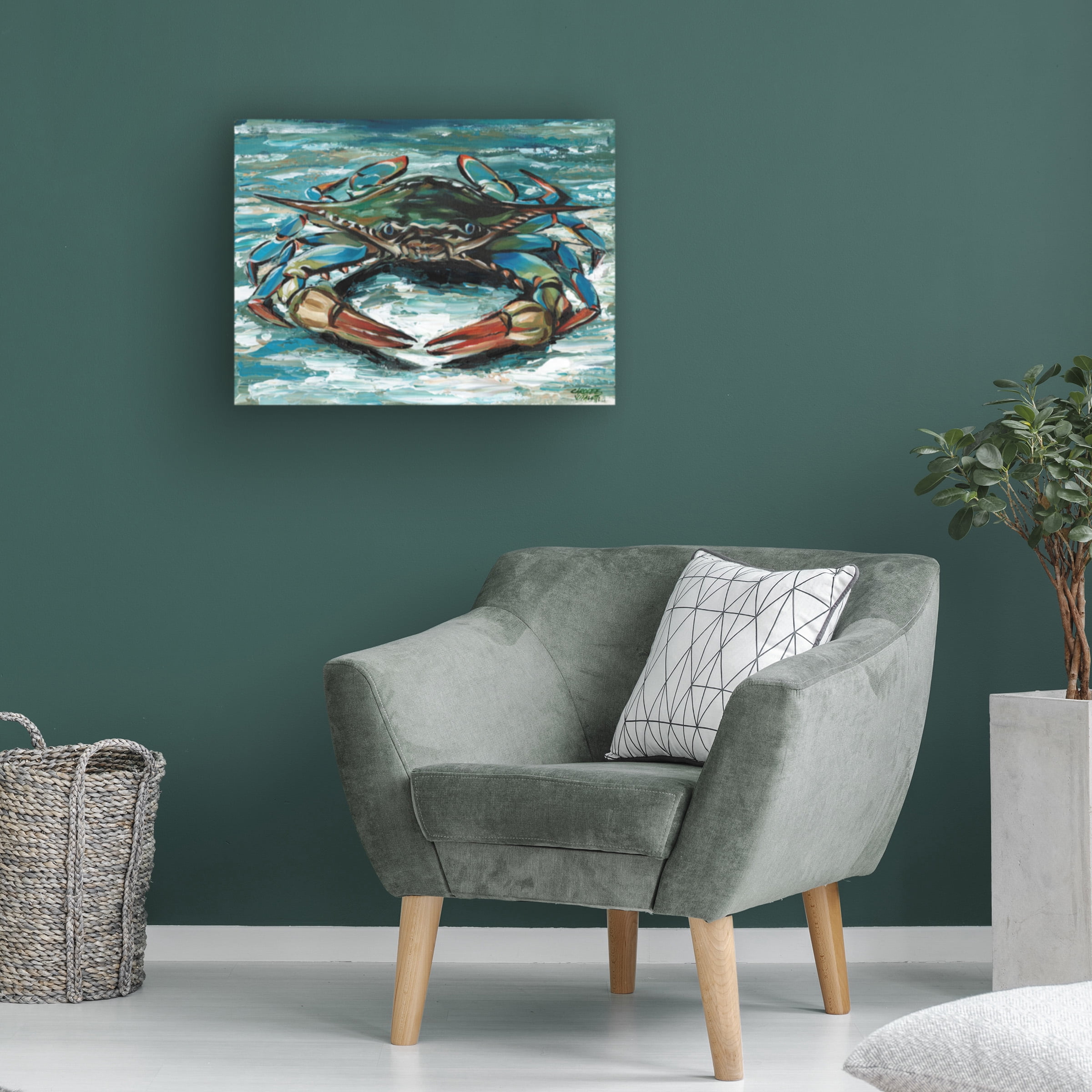 Carolee Vitaletti 'Blue Palette Crab II' Canvas Art