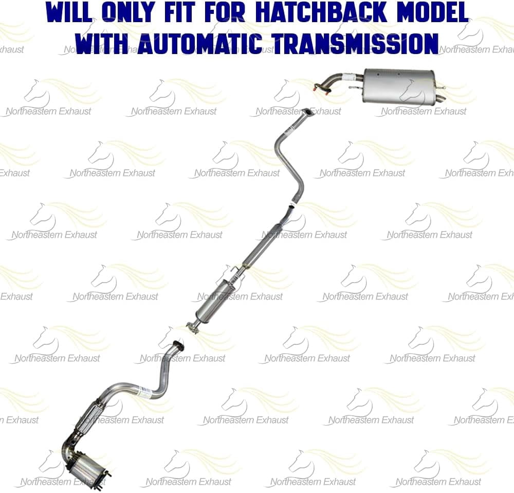 Northeastern Exhaust Catalytic, Front Pipe, Resonator & Muffler w/ Hangers Fits 2004-2008 Chevy Aveo 1.6L (Hatchback Models w/ Manual Transmission) Direct Fit EPA | Stainless Steel Complete System