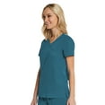 thumbnail image 3 of Elements Women's EL9115 Four Way Stretch Mock Wrap Scrub Top Caribbean 2X-Large, 3 of 6