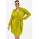 thumbnail image 1 of Vestido de satín plisado Roman Fashion /Tallas Extras, 12248 (Lima) verde lima 42, 1 of 7