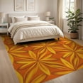 thumbnail image 3 of ODIKA 8'x10' Washable Area Rug Durable, Non-Slip Orange Abstract Bold Brushstroke Forms Interlocking Expressionist for Living Room, Under Sectional, Family, 3 of 7