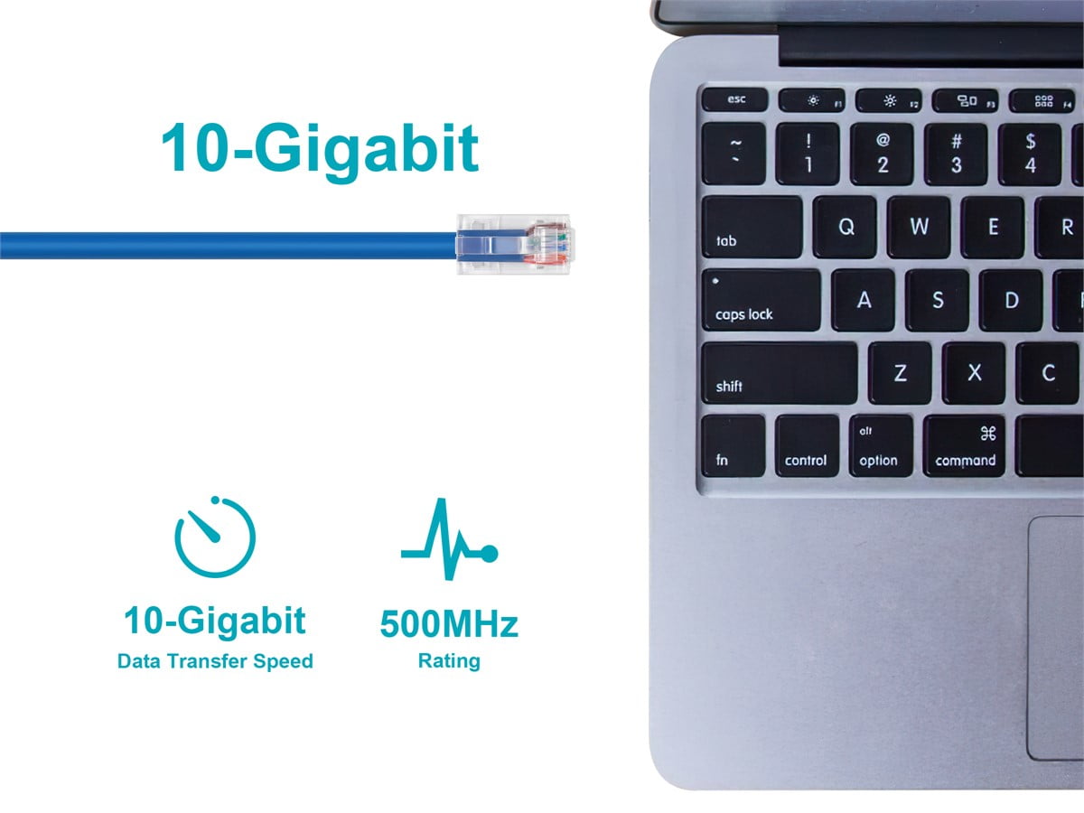 Monoprice Cat6A Patch Cable - 75 Feet - Blue | 26AWG, 10G, Bare Copper conductor, Gold Plated Copper Connector, RJ45, Non-booted Ethernet Cable