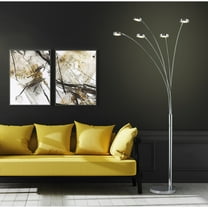 Artiva USA Etherium 30W LED 5-Arched Floor Lamp with Touch Dimmer Modern Chrome