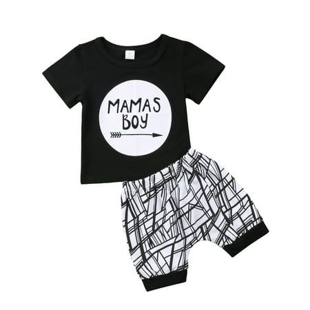 

Pudcoco Baby Mamas Boy Toddler Cotton T-Shirt Tops+Pants Outfit Clothes
