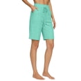 thumbnail image 3 of Only Moment Womens Lightweight Shorts Bamboo Nodes Cotton Summer Casual Elastic High Waisted Wide Leg Cute Dressy 2026 Vacation Beach Clothes Shorts Women Light Green,3XL, 3 of 6