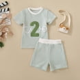 thumbnail image 2 of Toddler Baby Boy Clothes Summer Outfits 2nd Birthday Funny Embroidery Short Sleeve Shirt & Shorts, Cute Birthday Clothes 2-3 Years, 2 of 6
