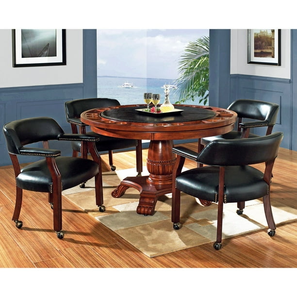 Steve Silver 5 Piece Tournament Dining Game Table Set With Caster Chairs Cherry Com - Steve Silver Tournament Cherry 5pc Dining Game Table Set Steve Silver 5 Piece Tournament Dining Game Table Set With Caster Chairs Cherry Com - Steve Silver Tournament Cherry 5pc Dining Game Table Set