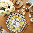 thumbnail image 2 of Farmhouse Lemon Round 13 Inch Placemats Set of 6, Bless Home Summer Black Buffalo Plaid HeatResistant Non Slip Place Mats for Dining Table, Wipeable Braided Kitchen Table Mats for Housewarming, 2 of 9