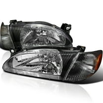 Spec-D Tuning Black Housing Headlights   Corner Lights Compatible with 1998-2000 Toyota Corolla L R Pair Head Lights Lamps Assembly