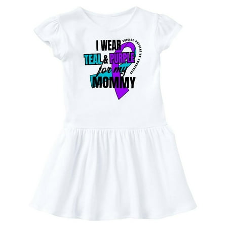 

Inktastic Suicide Prevention I Wear Teal and Purple for My Mommy Gift Baby Girl Dress