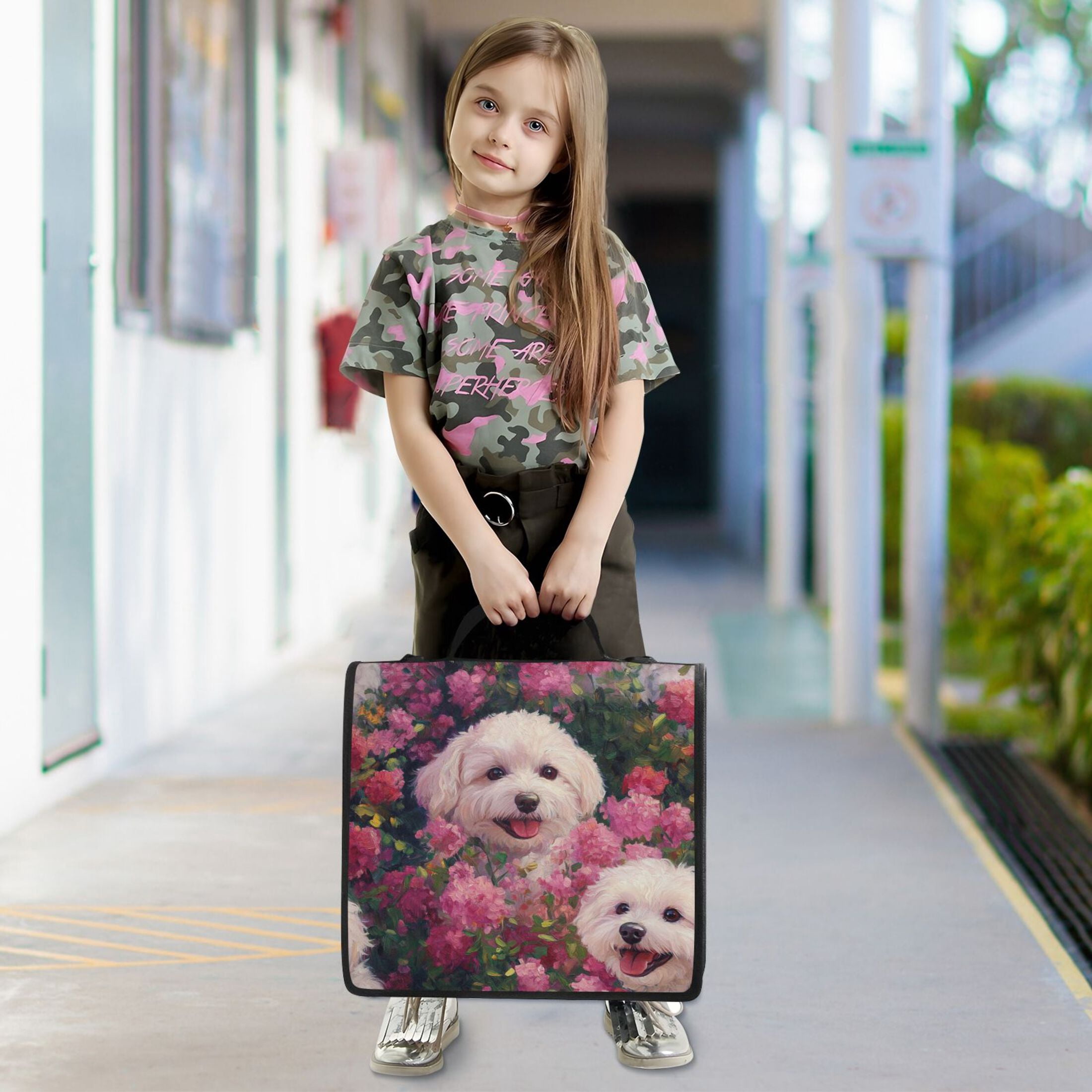 YAZAOO Zipper Binder trapper keeper Documents Organized Design Floral Furry Friends Printed