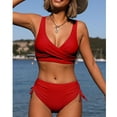 thumbnail image 6 of Viikei Bikini Set Swimwear for Women Plus Size Summer 2 Piece Padded Solid Color Backless Beachwear Swimsuit, 6 of 8