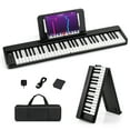 thumbnail image 1 of Gymax 61-Key Folding Piano Keyboard Portable Electric Piano w/ Full Size Keys Music Stand, 1 of 10