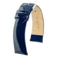 thumbnail image 2 of Hirsch Diva Leather Watch Strap - Polished Blue - M - 20mm - Shiny Silver Buckle - Calf Leather Band, 2 of 9