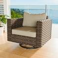 thumbnail image 3 of COOS BAY Lanai Chic Patio Rocking Swivel Cushioned Chair with Widened Rattan Weaving, 3 of 10