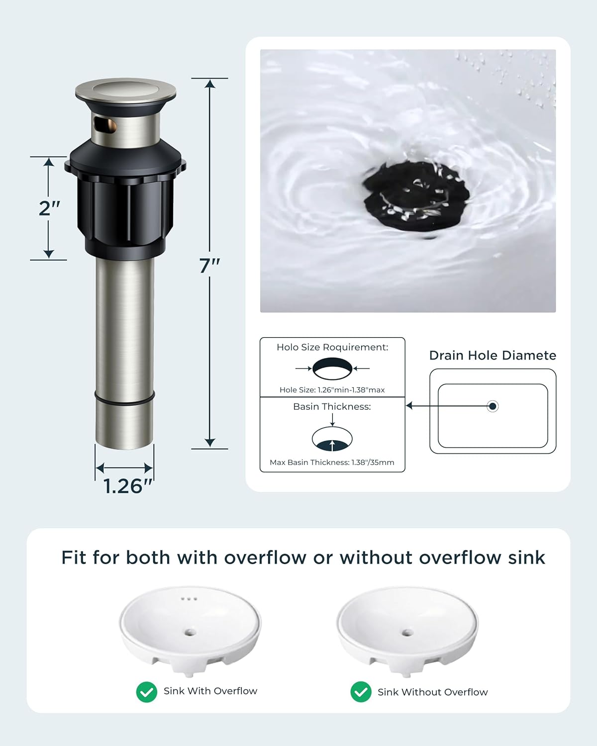 Brushed Nickel 3 Hole Bathroom Sink Faucets 2 Cross Handles, 8 Inch Widespread Antique Brass Viantage Bathroom Faucet for RV Vanity Farmhouse with Metal Pop Up Drain and Supply Lines
