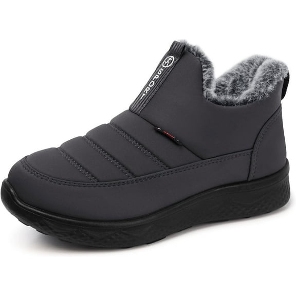 Womens Winter Snow Boots: Women Ankle Booties Warm Fur Lined Waterproof Insulated Slip On Outdoor Shoes