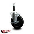 thumbnail image 2 of 5 Inch Hard Rubber Swivel 7/8 Inch Expanding Stem Caster with Brake SCC, 2 of 2