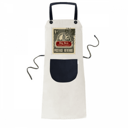 

London Postage Revenue United Kingdom UK Apron Adjustable Bib Cotton Linen BBQ Kitchen Pocket Pinafore