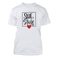 thumbnail image 4 of Edvintorg Valentine'S Day Couple Shirts For Men Clearance Streetwear Casual Love Letter Printed Short Sleeve Loose T-Shirt Matching Shirts For Couples White S, 4 of 4