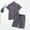 Dark Gray, variant on mihongmao Summer Vacation Outfits for Men Workout Pajamas Men Fashion Solid Pajama Casual V-Neck Short Sleeve Sleepwear Sets Gray 3X