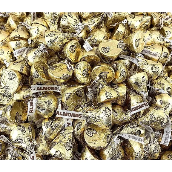 HERSHEY'S Kisses Milk Chocolate With Almonds, Bulk Candy Bag (2 Pounds)