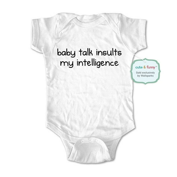 Baby talk insults my intelligence - wallsparks cute & funny Brand - baby one piece bodysuit - Great baby shower gift!