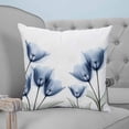thumbnail image 4 of Blue Tulips Floral 16x16 Pillow Covers Set of 2, Spring Farmhouse Elegant Flowers Throw Pillow Covers Decorative Couch Cushion Case, Microfiber Square Pillowcases for Bedroom Car Living Room, 4 of 7