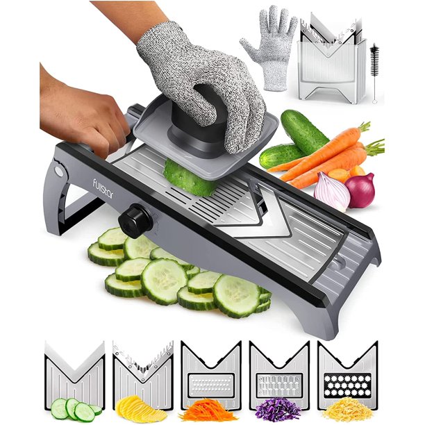 Fullstar 7in1 Stainless Steel Mandoline Slicer for Kitchen, Vegetable Slicer, Veggie Chopper