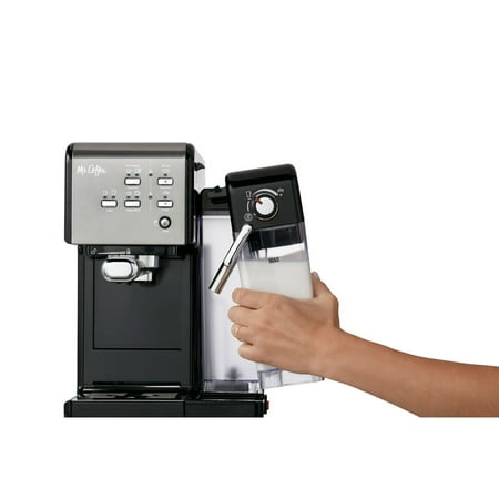 Mr. Coffee - One-Touch CoffeeHouse Espresso and Cappuccino Machine, Dark Stainless - Black