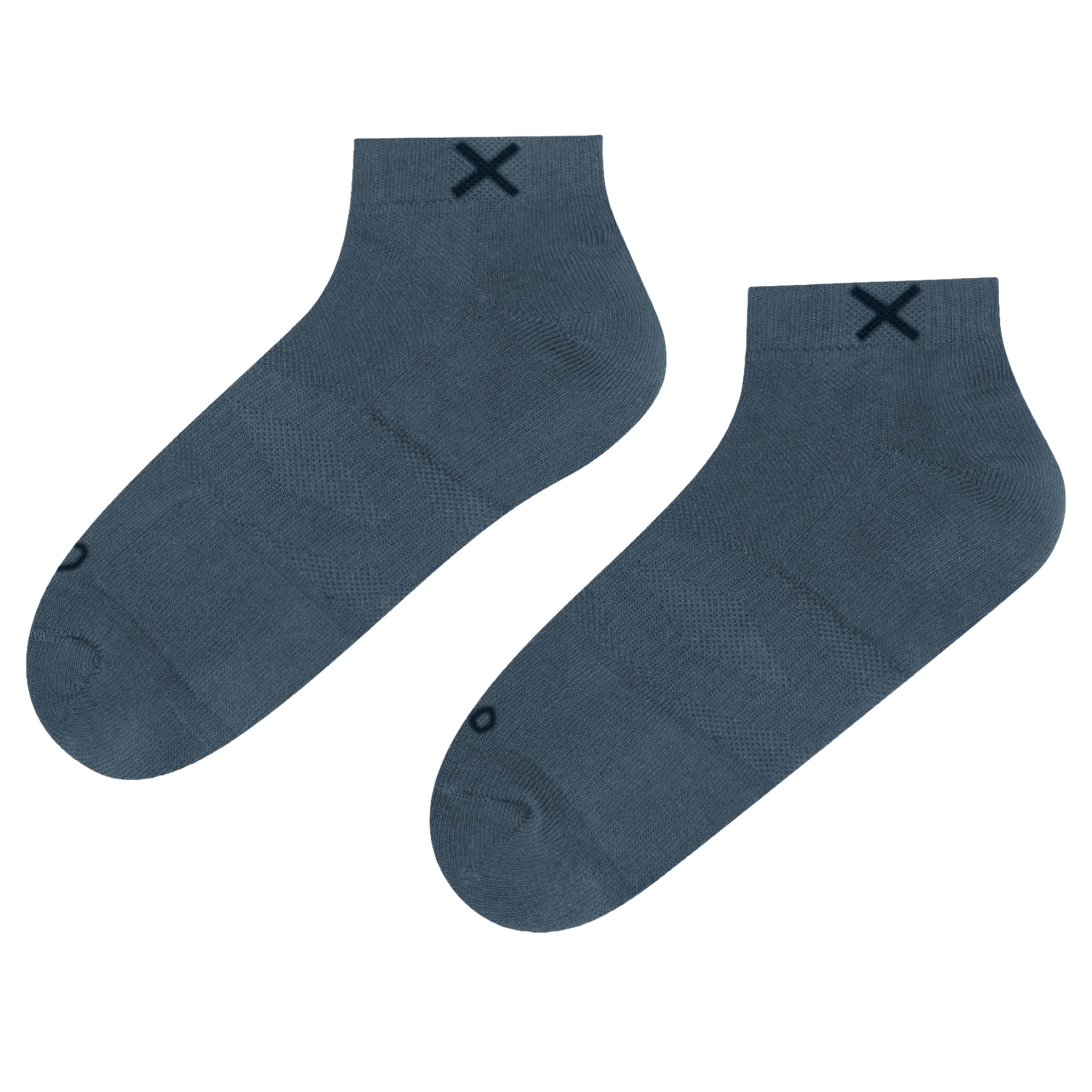 ODD SOX – Basix Tonal Light Navy Blue Ankle Socks – Large – Soft Cotton Blend Athletic Everyday