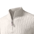 thumbnail image 7 of TOUMENY Men Winter Half Zip Sweater Casual Soft Comfy Knit Pullover Long Sleeve Solid Slim Crew Neck Basic Warm Fall Tops Beige XXXL, 7 of 7