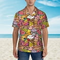 thumbnail image 4 of Balery Fruit-Flavored Ice-Cream Print Men's Hawaiian Shirts Short Sleeve Beach Shirt Relaxed Fit Vacation Button Down Shirts-X-Large, 4 of 9