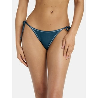 No Boundaries Zebra Print Side Tie Bikini Bottoms, Women's XXS-XXL