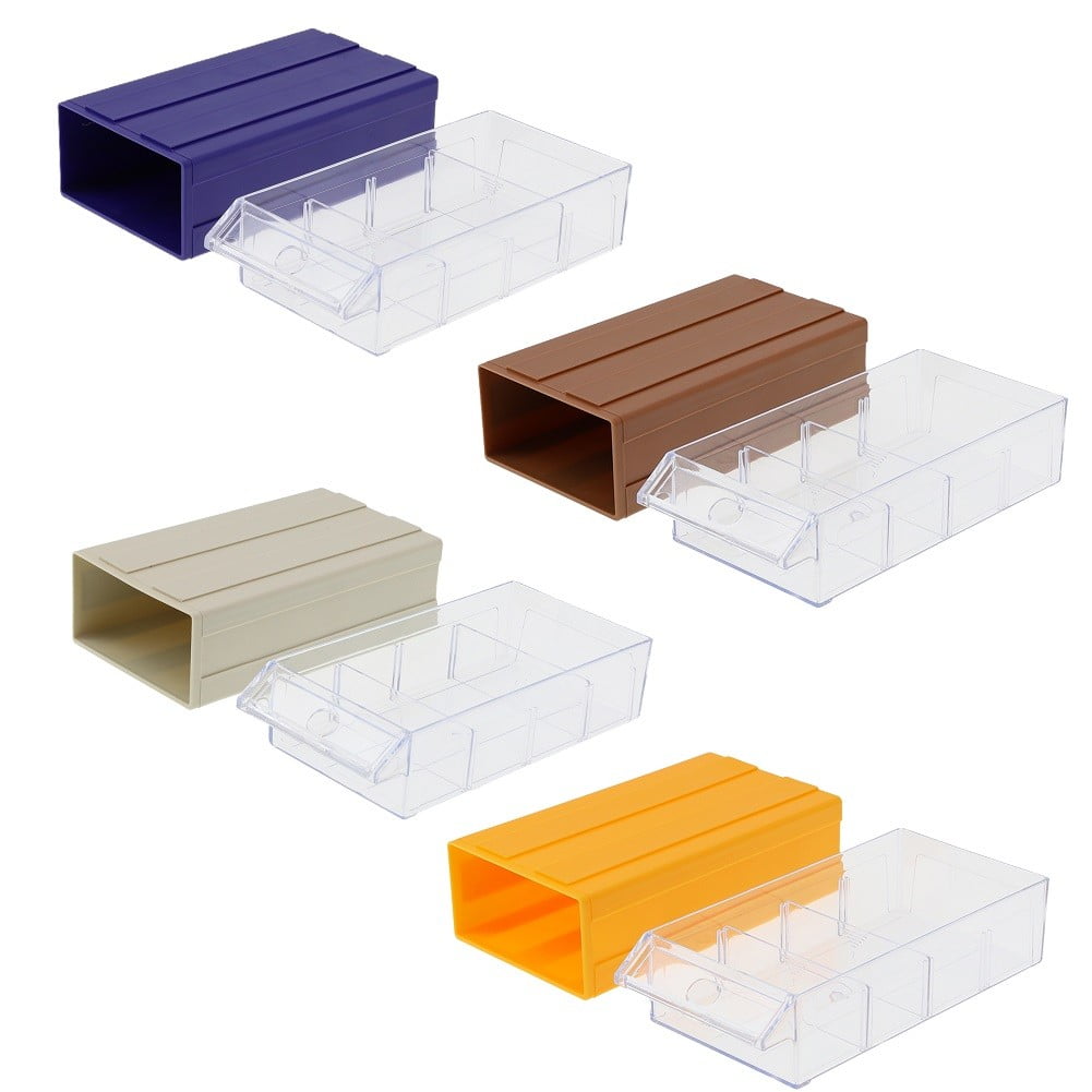 Hardware Tool Storage Box Stackable Plastic Screw Nail Beads Storage Container Component Drawer Toolbox Organizer 2Pcs Blue Smile Home