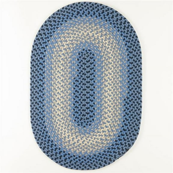 Rhody Rug TR12R024X048 2 x 4 ft. Twin River Oval Rug, Blue & Multi Color