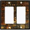 thumbnail image 2 of Metal Light Switch Wall Plate Outlet Cover (Coffee Shop Cafe Restaurant Sign Black Rust 2 Print - Double Rocker), 2 of 2