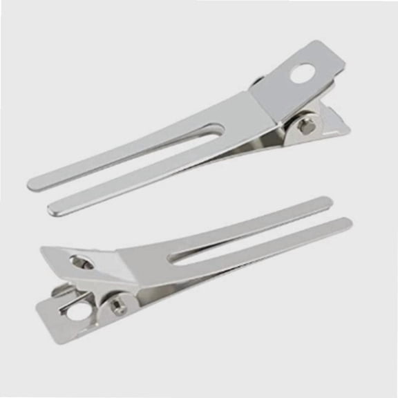 50 Pack 1.75 Inches Single Prong Hair Clips Silver Section Clips Metal Clips Hair Pins for Curls