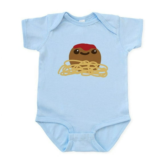 CafePress - Cute Meatball And Spaghetti Body Suit - Baby Light Bodysuit, Size Newborn - 24 Months