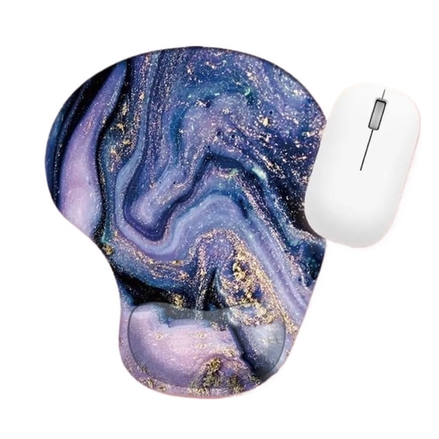 LEEYNEER Comfortable Cartoon Series Wrist Rest Mouse Pad Marbled Texture Hand Support Mouse Mat Oil Painting Non Slip Gaming Mousepad