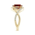thumbnail image 3 of ANGARA Oval Lab Grown 2 Ct Ruby Criss Cross Shank Engagement Ring with Accents for Women in 14K Yellow Gold (Size-9x7mm) | July Birthstone, Anniversary, Jewelry Gift for Women | Lab-Grown Ruby Ring, 3 of 7