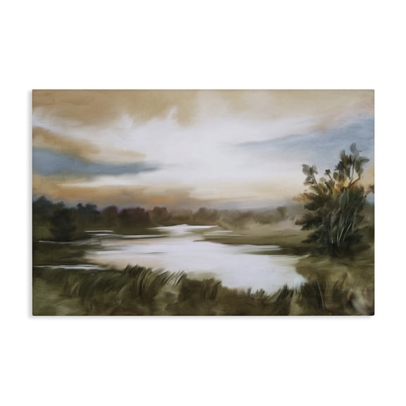 Stupell Industries Rustic Lodge Sunset Pond Countryside Canvas Art, 24 x 16, by Kim Allen