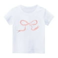 thumbnail image 2 of Rbaofujie T-Shirts pour Filles à Manches Courtes, Col Ras du Cou, Été, Décontractés, Amples, Hauts, Tees, 2 of 3
