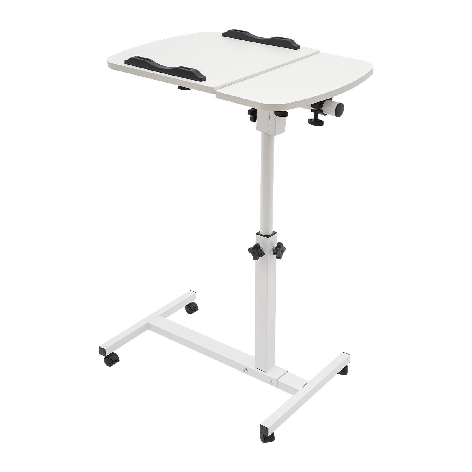360° Adjustable Rolling Laptop Table Floor Mounted Rectangular Computer Desk Stand for Laptop Table Office Desk